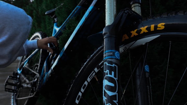 Zoom sur un pneu VTT