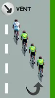 Le cycliste blanc est leader par la gauche en éventail
