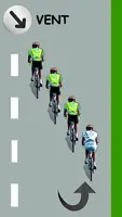 Le cycliste blanc se trouve en queue de peloton