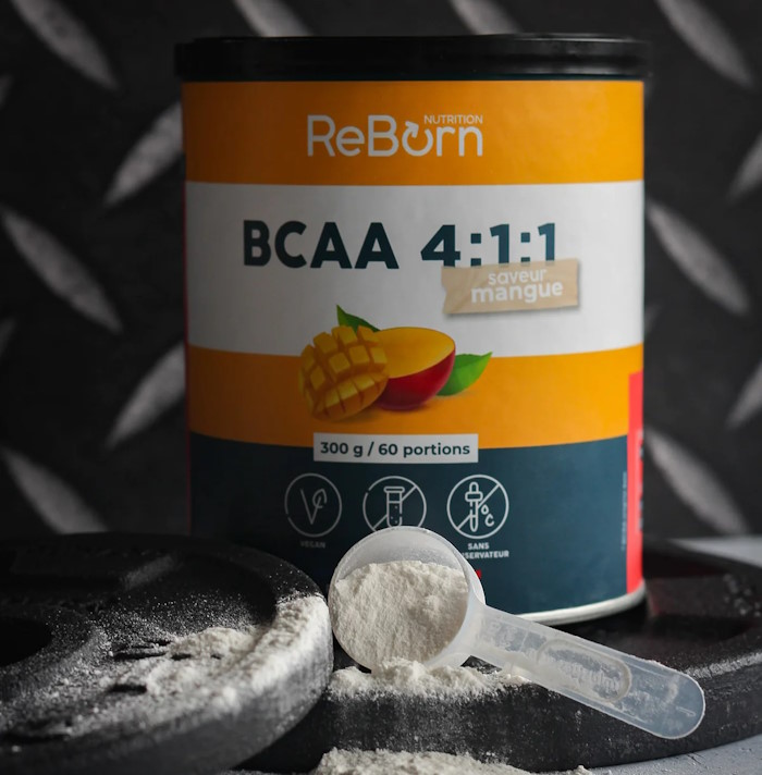 Une boite de poudre BCAA pour avoir de l'énergie durant les séances
