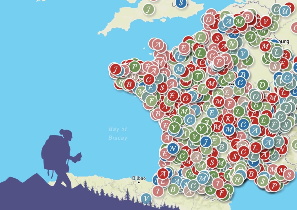 Carte des hébergeuses recensées en France et en Europe