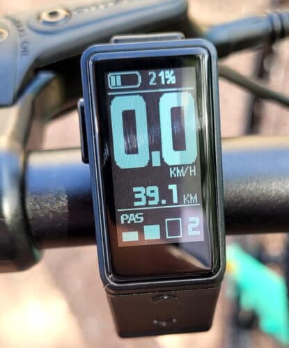 Le compteur qui permet de régler le niveau d'assistance du vélo