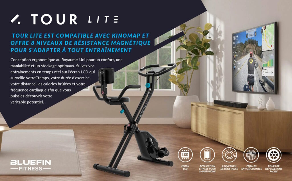 Vélo d’appartement Bluefin Fitness Tour Lite connectable