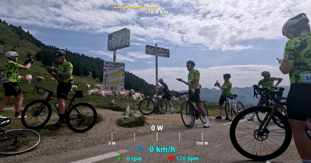 Arrivée en haut du col d'Aspin avec le panneau