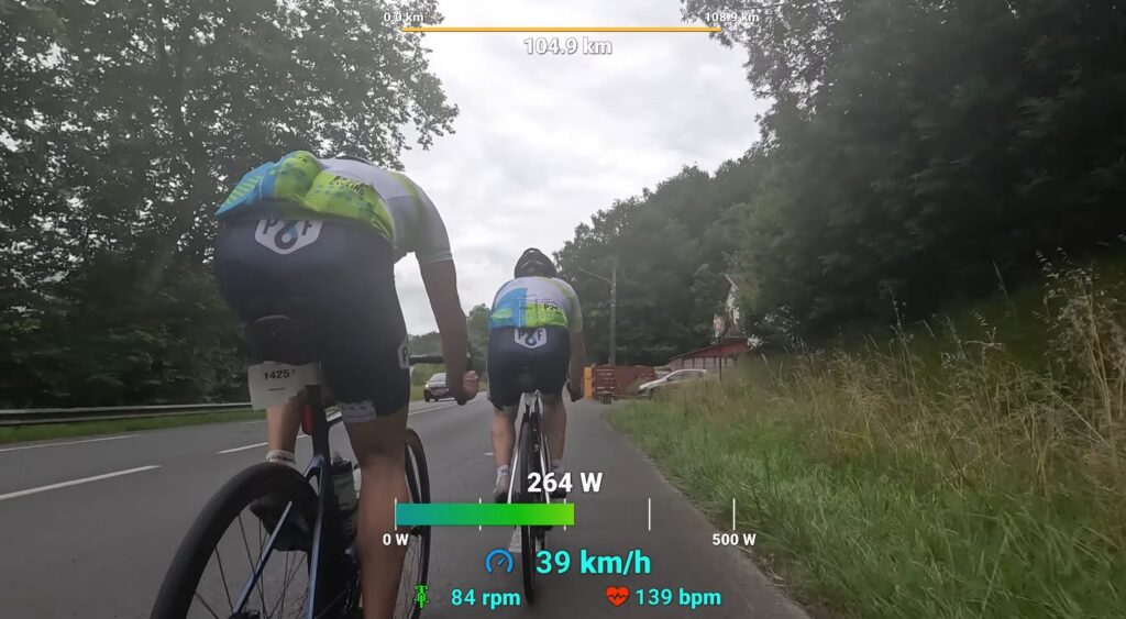 Relais avec un petit groupe de cyclistes