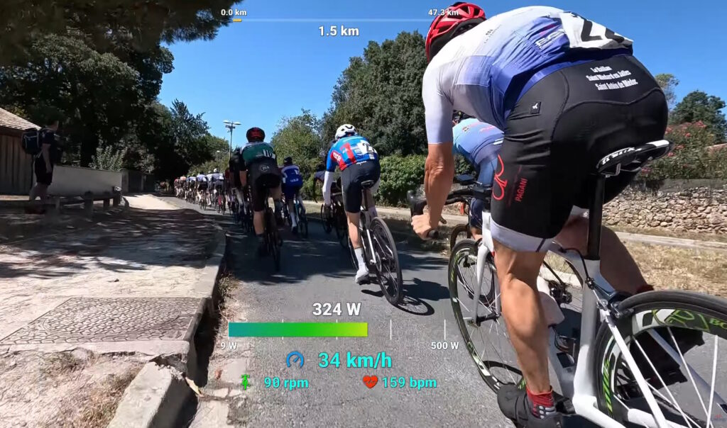 Peloton géant vue de l'arrière