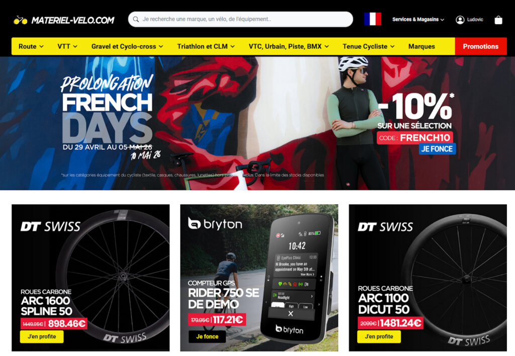 Accueil du site Materiel-velo.com