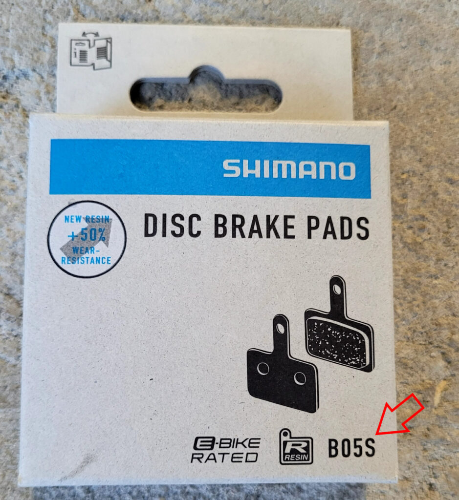 Emballage des plaquettes Shimano B05S en résine